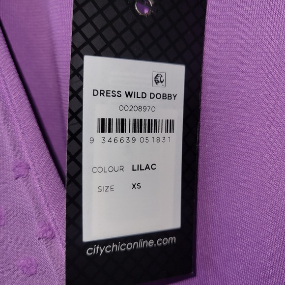 City chic wild dobby faux wrap lilac Long sleeve  size: 14 Flirty Summer Wedding - Picture 3 of 4